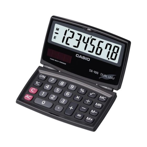 آلة حاسبة عملية كاسيو، اسود - SX-100