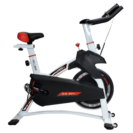 Sprint Sports Spinning Exercise Bike, 120 KG, Black and White - DS-901