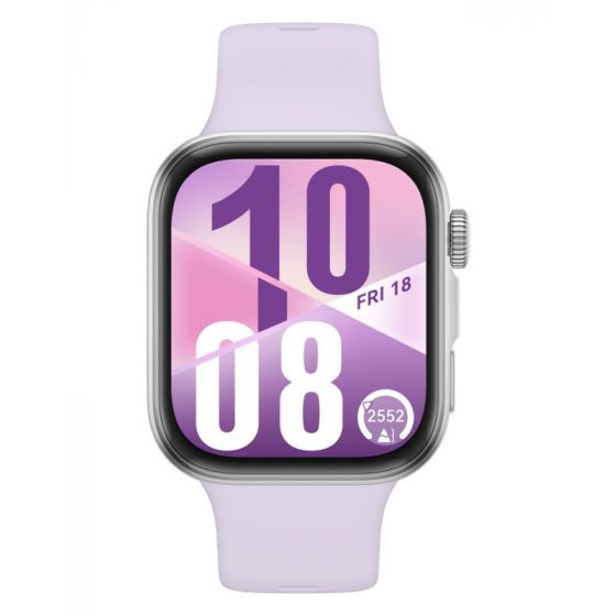 Huawei Fit 4  Smart Watch, 1.82 Inch, with Bluetooth Calling- Silver Case and Purple Strap