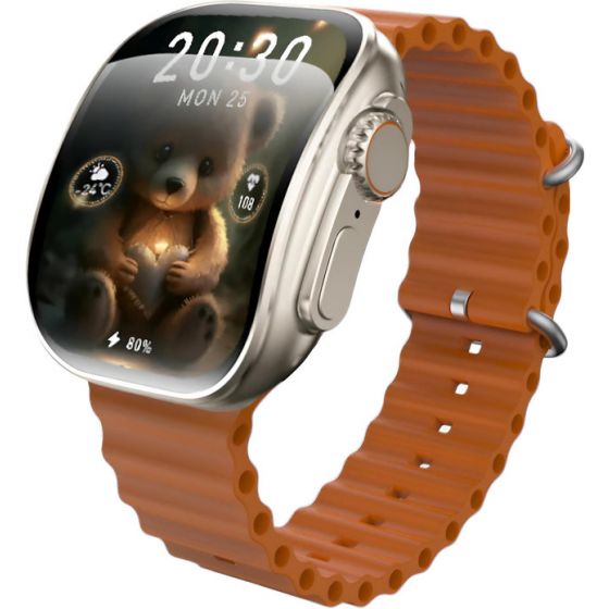 X10 ULTRA 3 Curved Smart Watch, 1.3 Inch - Orange