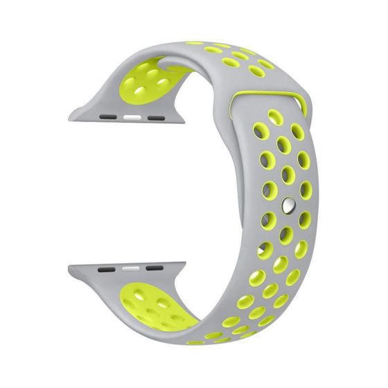 Silicone Sport Band for Apple Watch- Yellow and Gray