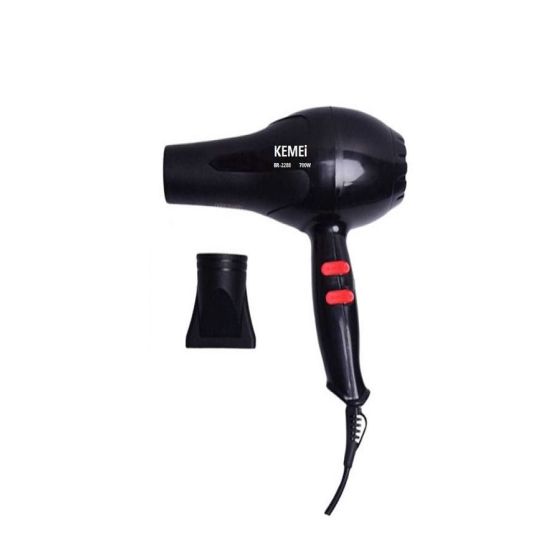 Kemei Hair Dryer, 700 Watt, Black - BR-2288
