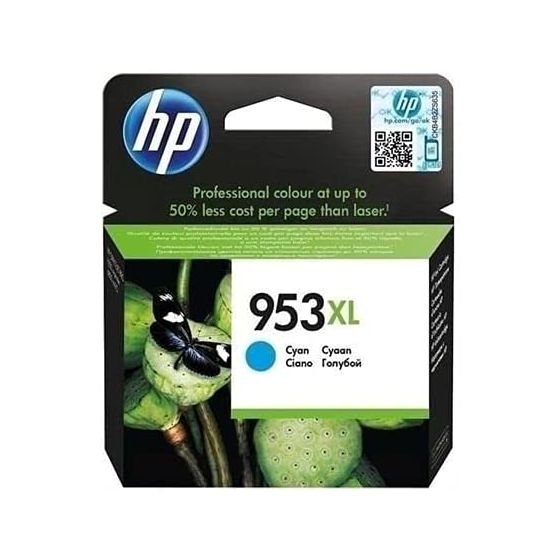 HP 953XLC Ink Cartridge, 1600 pages, Cyan - F6U16AE