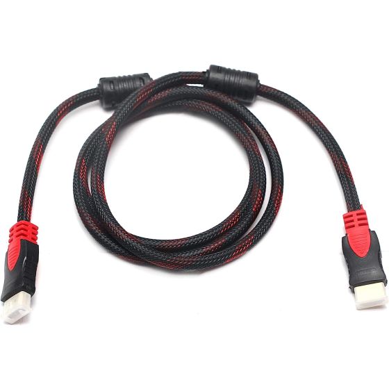 كابل HDMI الي HDMI، طوله 1.5 متر - اسود واحمر
