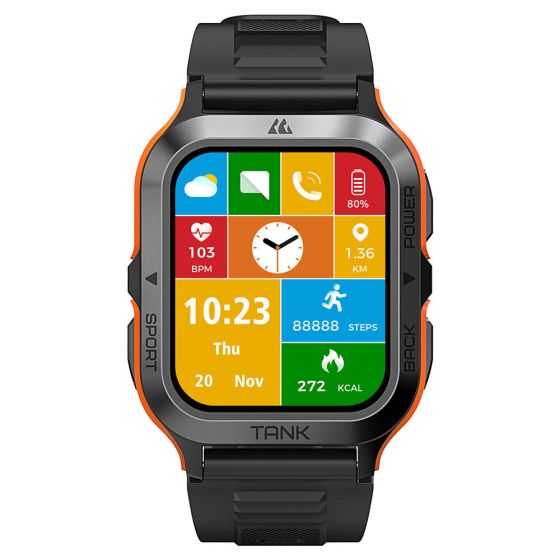 Kospet Tank M2 Smart Watch, 1.85 Inch IPS Display - Orange
