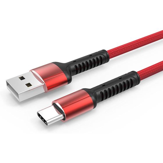 Ldnio LS63 Mobile Phone Cables 2.4A Fast Charging Type-C USB Cable 1M - Red