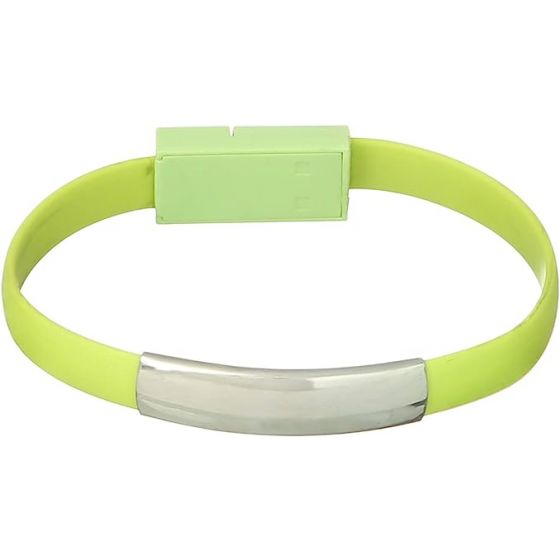 Micro USB Cable With Bracelet Design - Green
