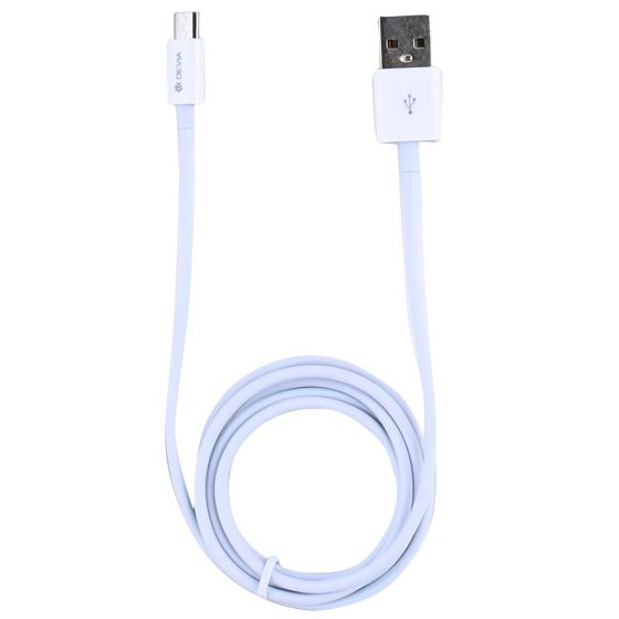Devia Smart Micro USB Cable, 1 Meter, White - MX76W