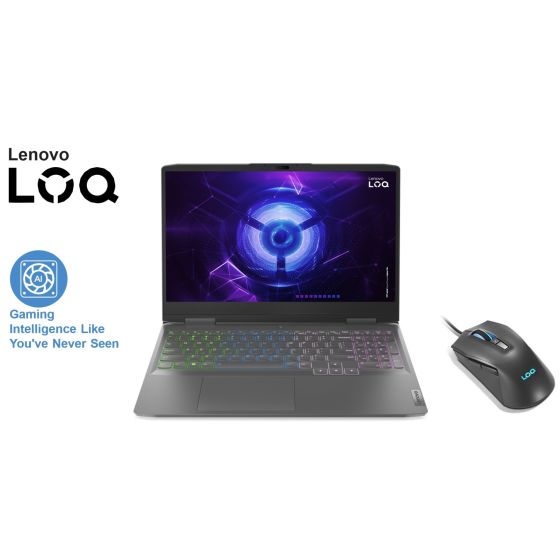 لاب توب العاب لينوفو ال او كيو، انتل كور i7-13620H، سعة 512 جيجا SSD M.2 2242 PCIe Gen4-4، رام 16 جيجا، شاشة 15.6 بوصة FHD، بمعدل تحديث 144 هرتز، كارت شاشة انفيديا جي فورس RTX 4050 سعة 6 جيجا GDDR6، فري دوس - رمادي مع ماوس هدية