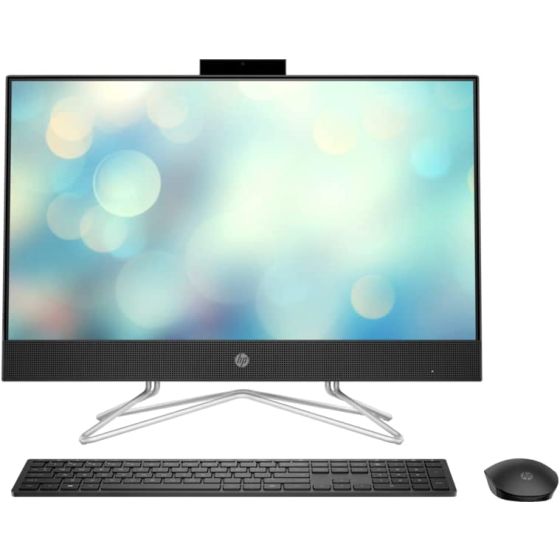 HP All-in-One 24-df1010nh Desktop, 23.8 Inch, Intel Core i5-1135G7, 256GB SSD, 8GB RAM, Intel Iris Xe Graphics, FreeDos - Jet Black with Mouse and Keyboard