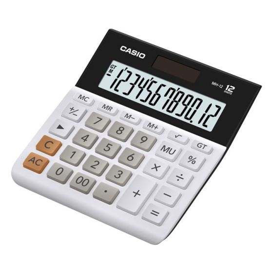 Casio Practical Calculator, White - MH-12-WE