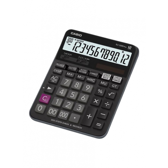 Casio Plus Power Practical Calculator, Black - DJ-120DPLUS-WA-DPW