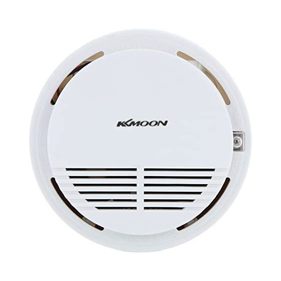 Kkmoon Smoke-gas stanalone Sensor Alarm with free battery 9v- White 