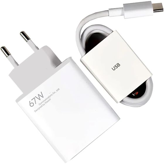 Wall Charger, 67 Watt, with Type-C USB Cable, White-  MDY-K50-EF