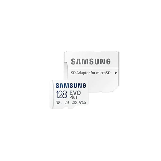 Samsung EVO Plus Micro SDXC Memory Card with Adapter, 128GB, White - MB-MC128KA