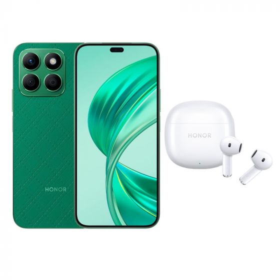 Honor X8b, 512GB, 8GB RAM, 4G LTE, Dual SIM - Glamorous Green, with X6 Earbuds, Noise Reduction- White