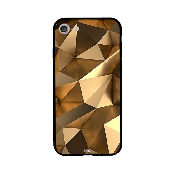3d Golden Geometric Figure Printed Back Cover for Apple iPhone 7