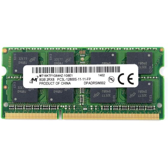 Micron DDR3L-PC3L-12800s Ram, 8GB RAM, Green - MT16KTF1G64HZ-1G6E1