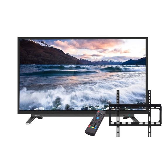 شاشة تلفزيون توشيبا 43 بوصة LED، بدقة FHD، بريسيفر داخلي - 43l3965ea مع حامل شاشة تلفزيون فوكس وريموت كنترول Mx3