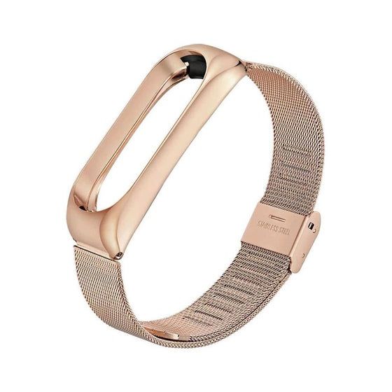 Stainless Steel Replacement Strap for Xiaomi Mi Band 3 Smart Watch - Gold