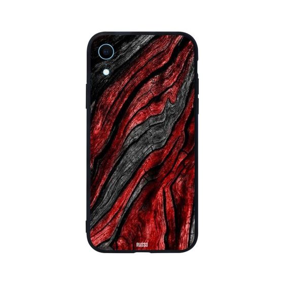 Red Grey Lava Pattern Printed Back Cover for Apple iPhone XR