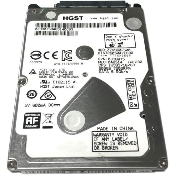 هارد HDD داخلي اتش جي اس تي، سعة 500 جيجا، 7200 لفة في الدقيقة، اسود - ATA-600