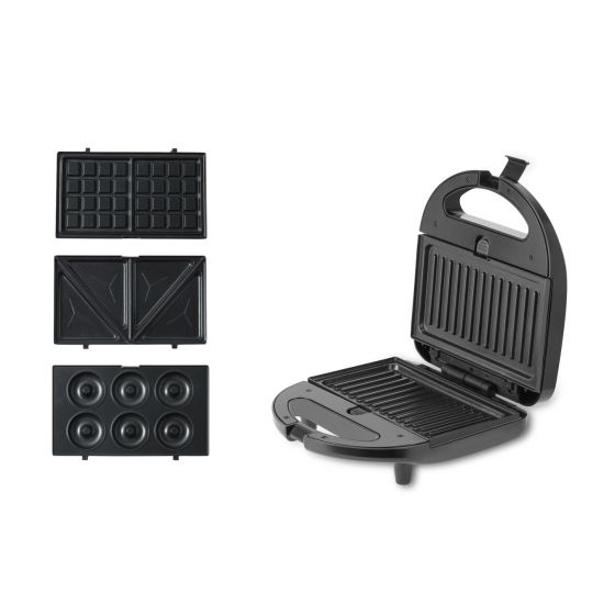 Swiss Pro Plus 4 in 1 Sandwich Maker, 750 Watt, Black - SP-SW750.4