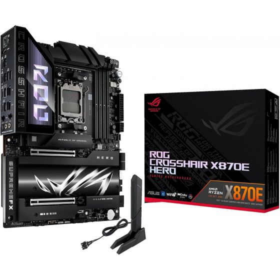 ماذربورد اسوس روج كروس هير X870E هيرو ATX، ايه ام دي X870 وايه ام دي AM5، ذاكرة DDR5، واي فاي