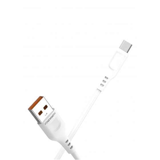 USB-A to Micro USB Charging Cable, 1 Meter, White - D01V