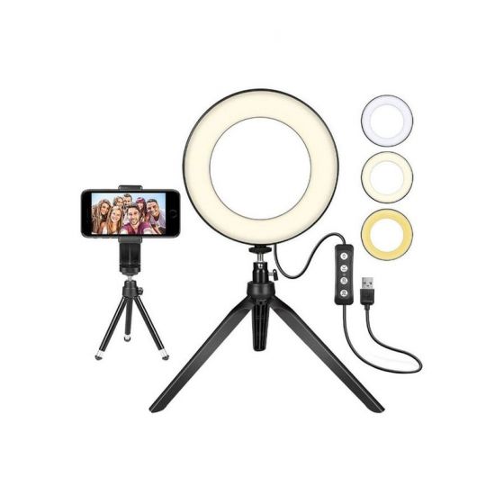 USB Photography LED Ring Light - Black