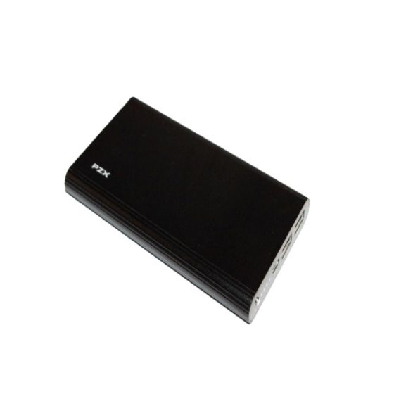 PZX Wired Power Bank, 20000 mAh, 2 USB Ports, Black - C158
