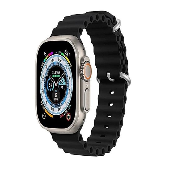 Silicone Replacement Band for Apple Watch Ultra 49mm- Black