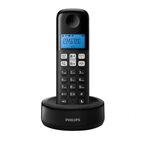 Philips Cordless Phone, Black - D1611B/63