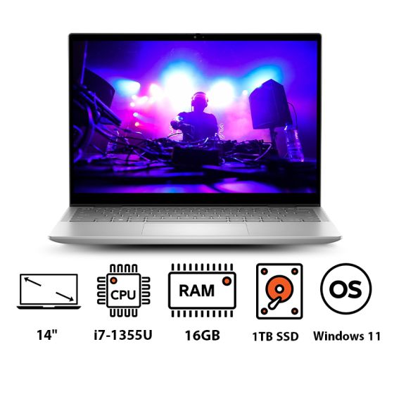 Dell Inspiron 14-7430 2n1 X360 Laptop, Intel Core i7-1355U, 1TB SSD, 16GB RAM, 14 Inch, FHD Display, Intel Iris Graphics, Windows 11 - Silver