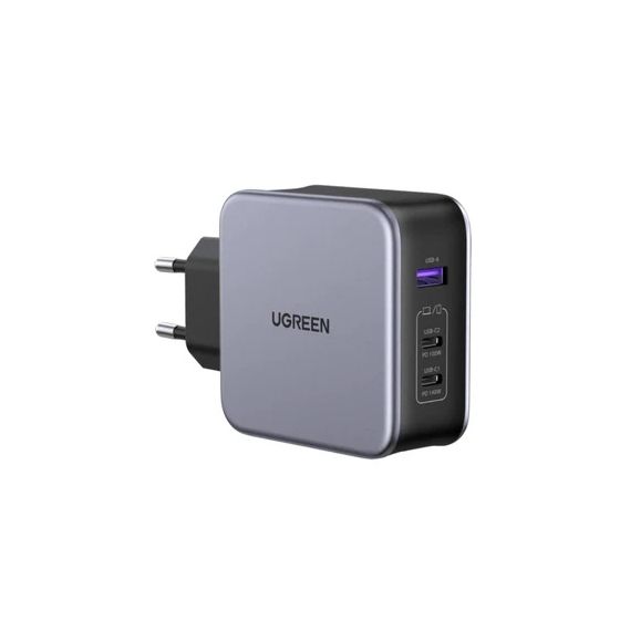 Ugreen Nexode Wall Charger, 140 Watt, 3 Ports , Black - CD289