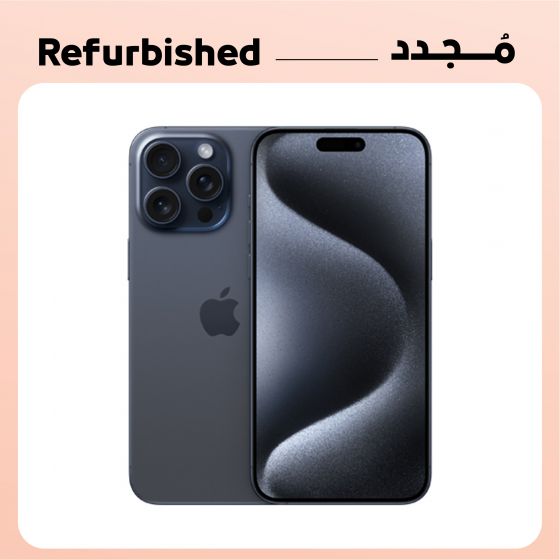 Refurbished Apple iPhone 15 Pro Max, 256GB, 6GB, Dual SIM, Blue Titanium, Platinum Grade - One Year Warranty From Seller