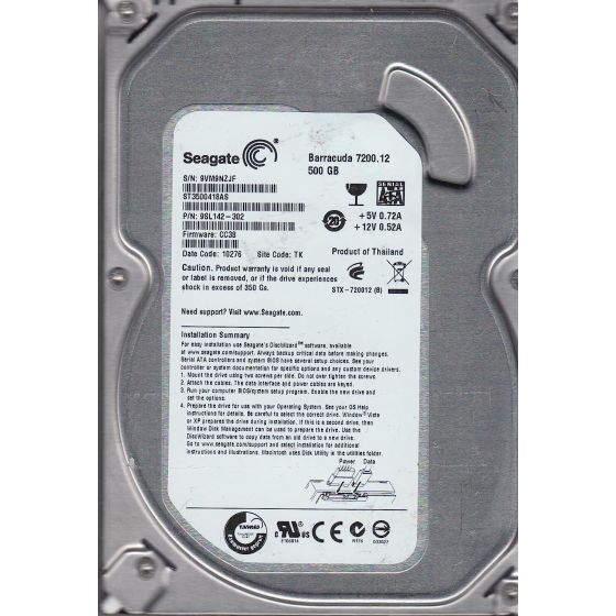 Seagate Internal Hard Drive, 500GB- ST3500418AS