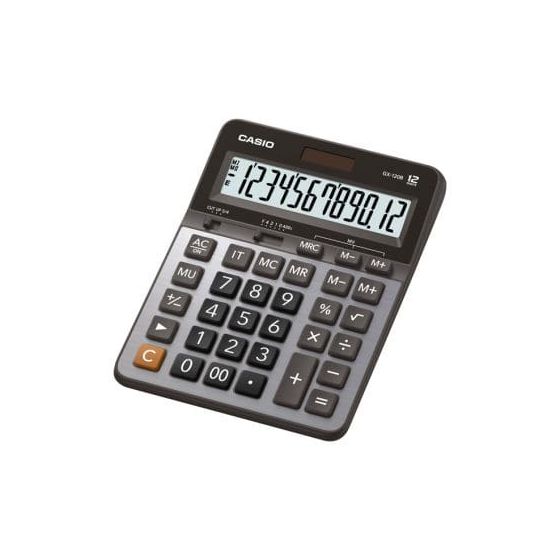 آلة حاسبة عملية كاسيو، اسود ورمادي - GX-120B
