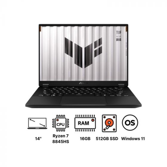 Asus TUF Gaming A14 2024 FA401UV-RG020W Laptop, AMD Ryzen 7 8845HS, 512GB SSD, 16GB RAM, 14 Inch 2.5K IPS Display, NVIDIA GeForce RTX 4060 8GB, Windows 11 - Jaeger Gray