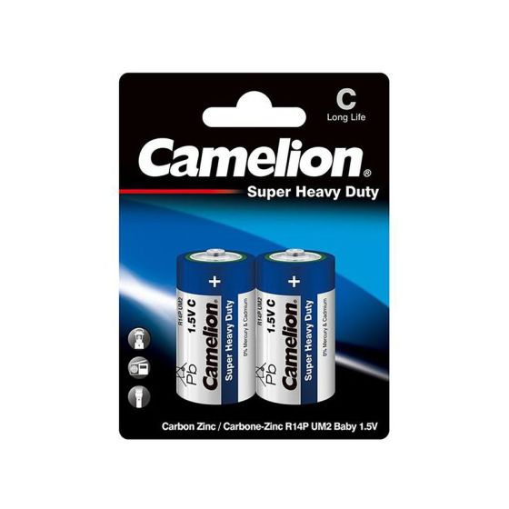 Camelion Super Heavy Duty C Batteries, 2 Pieces - R14P