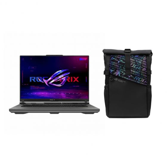 لاب توب جمينج اسوس روج ستريكس G16 G614FR-G4032W، ايه ام دي رايزن 9 9955HX، هارد SSD سعة 1 تيرا، رام 32 جيجا، شاشة 16 بوصة، IPS، دقة 2.5K، معدل تحديث 240 هرتز، كارت شاشة انفيديا جي فورس RTX 5070 Ti GDDR7 سعة 12 جيجا، ويندوز 11 - رمادي ايكليبس مع حقيبة ظهر 
