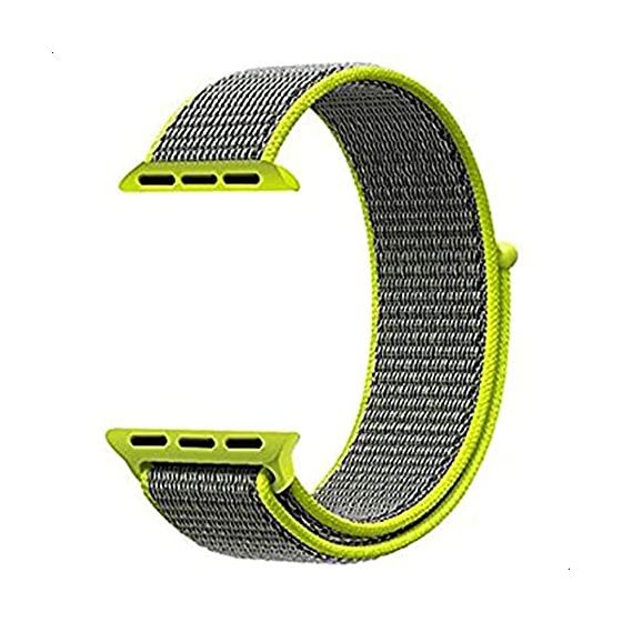 Sbaq Nylon Replacement Strap for Apple Smart Watch, 42mm - Grey and Green