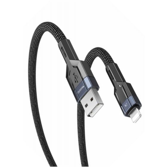 Yesido USB-A to Lightning Charging Cable, 120 cm, Black - CA106