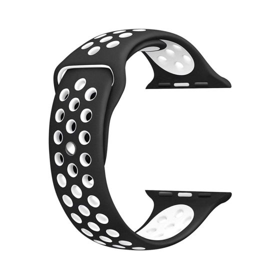 Silicone Sport Band for Apple Watch, 42mm-Black and White