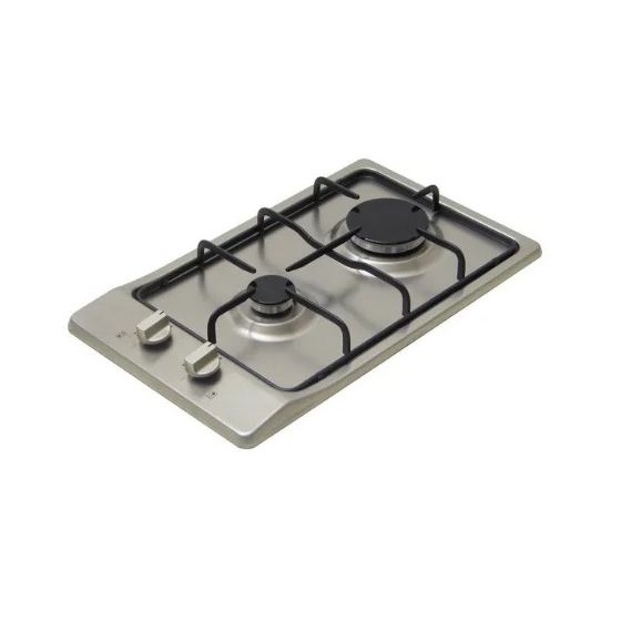 Kitchen Line Gas Built-in Hob, 30cm, 2 Burners, Silver - ZP.G2005