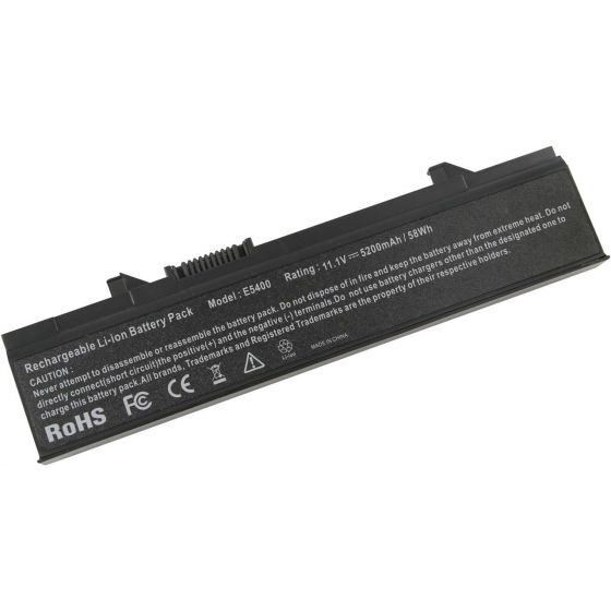 Asuncell Lithium Ion Laptop Battery for Dell Latitude E5400, E5500, 5200mAh, 58Wh - Black