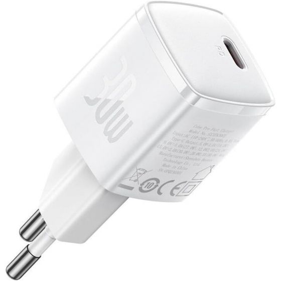 شاحن باسيوس  Cube Pro، قدرة 30 وات، منفذ USB-C،  ابيض - CCXF000302