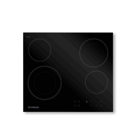 Fresh Electric Built-in Hob, 60cm, 4 Burners, Black - 9861