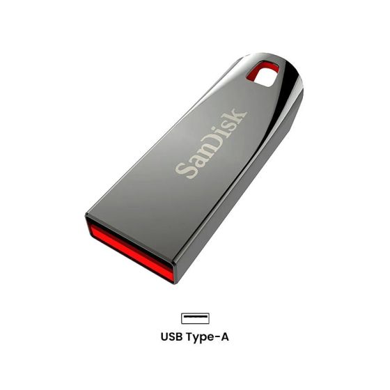فلاش درايف USB سانديسك كروزر فورس، فضي واحمر، سعة 64 جيجا - SDCZ71-64GB