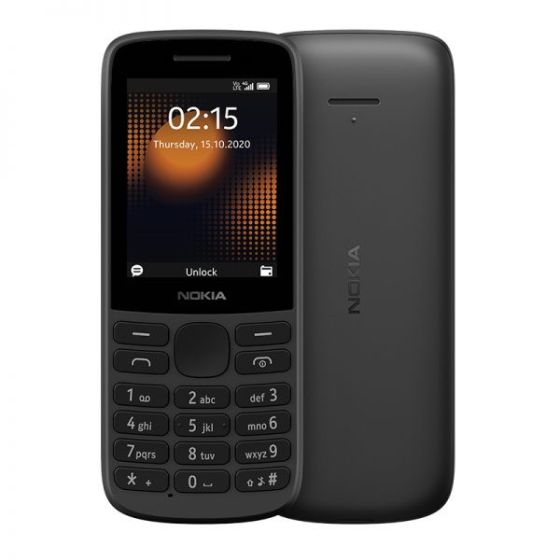 نوكيا 215، سعة 128 ميجا، رام 64 ميجا، شبكة 4G LTE - اسود